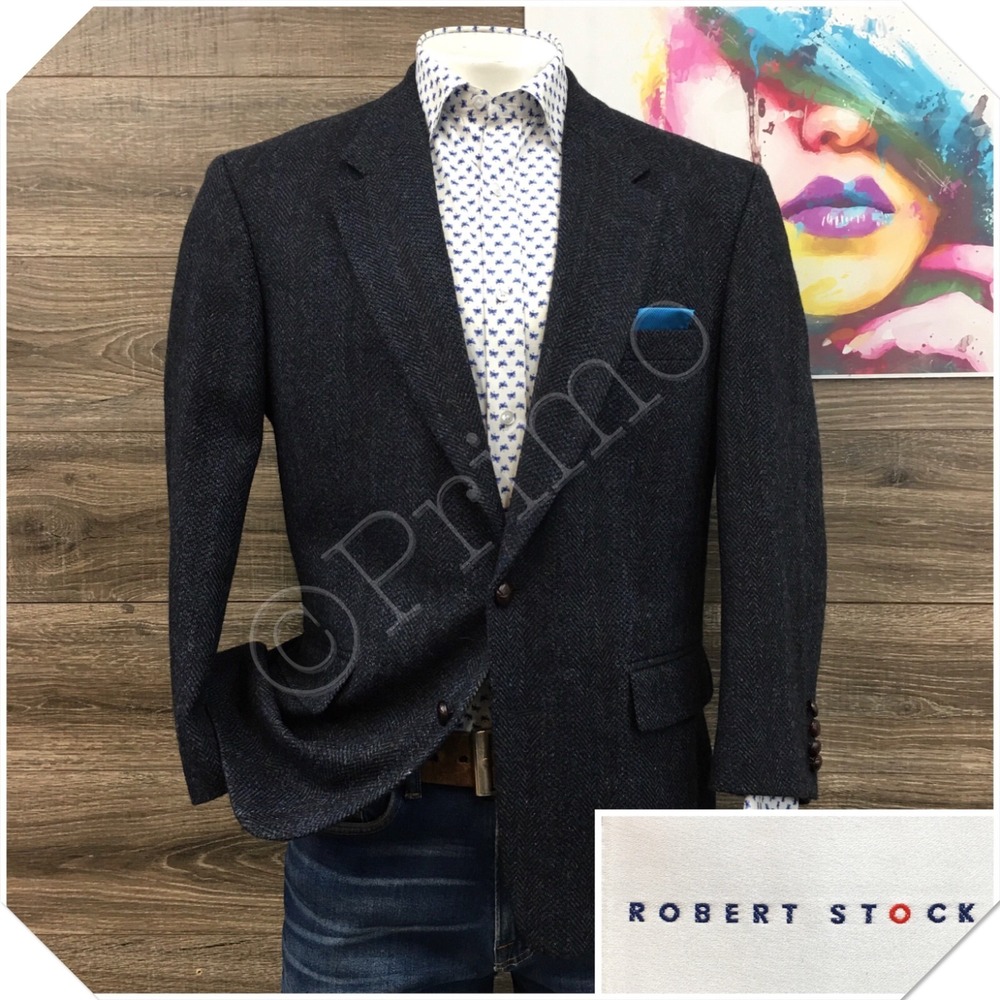 VINTAGE Mens Tweed Blazer Sport Coat Casual Jacket Size 42S Classic Wool Suit